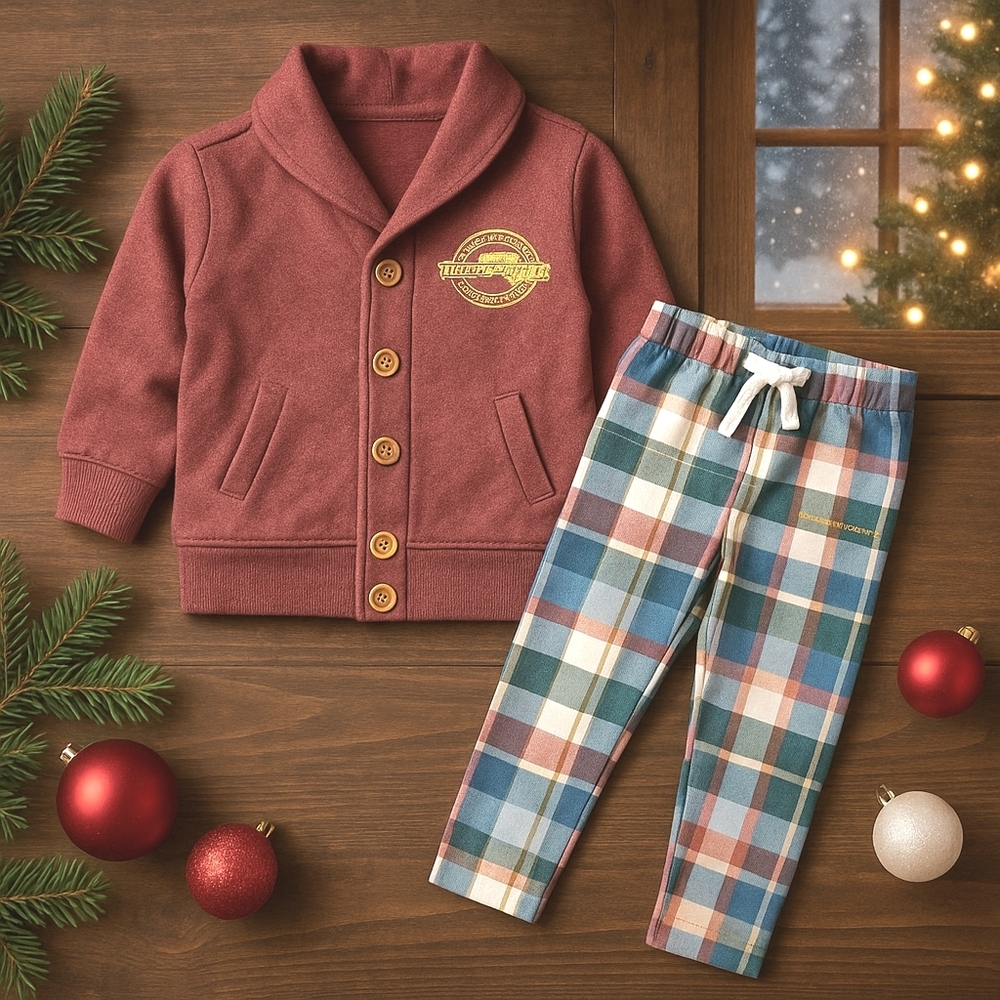 Lulu & Roo Polar Express 3T Cardigan & Leggings Set • Holiday Lounge Outfit